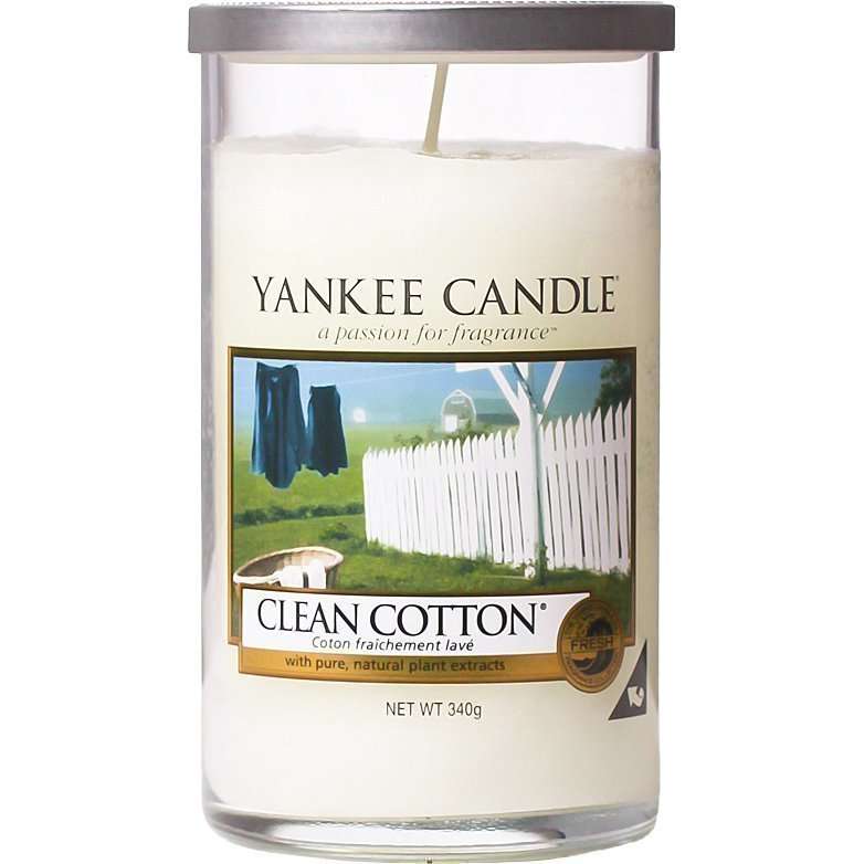 Yankee Candle Clean Cotton Glass Pillar 340g