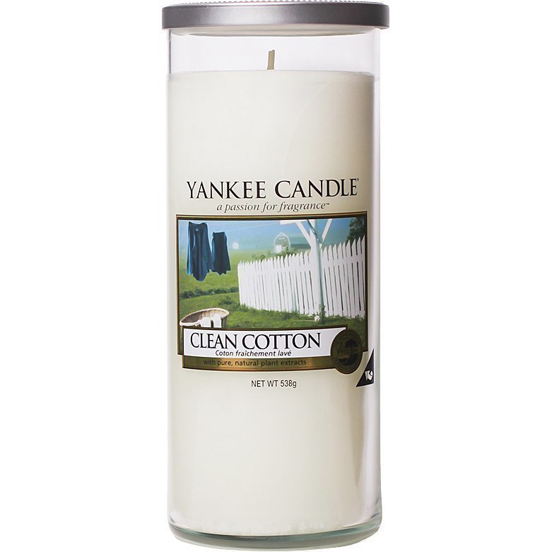 Yankee Candle Clean Cotton Glass Pillar 538g