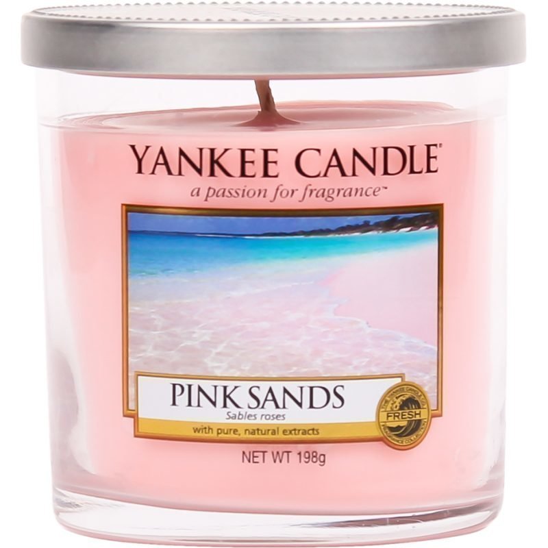 Yankee Candle Pink Sands Glass Pillar 198g