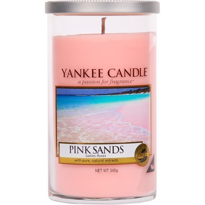 Yankee Candle Pink Sands Glass Pillar Glass Pillar 340g